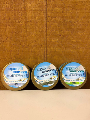 3 OGX Argan Oil Of Morocco Creamy Hair Butter Leave In Or Rinse Out 6.6 Oz. Each