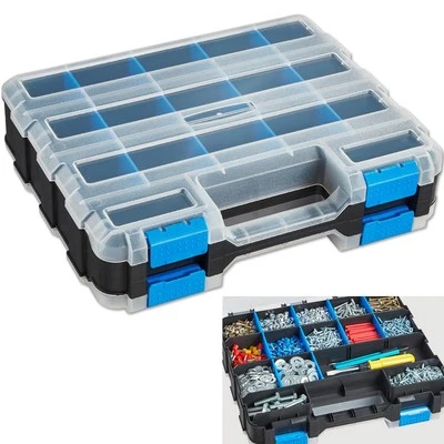 PRO USER 34 Compartment Storage Box Screw Nails Nuts Hobby & Craft Organiser Carry Case