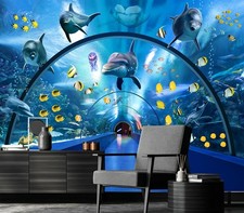 NCSBBSSA-Dreamy Tunnel Aquarium is Suitable for Children's Room Backgrounds M...