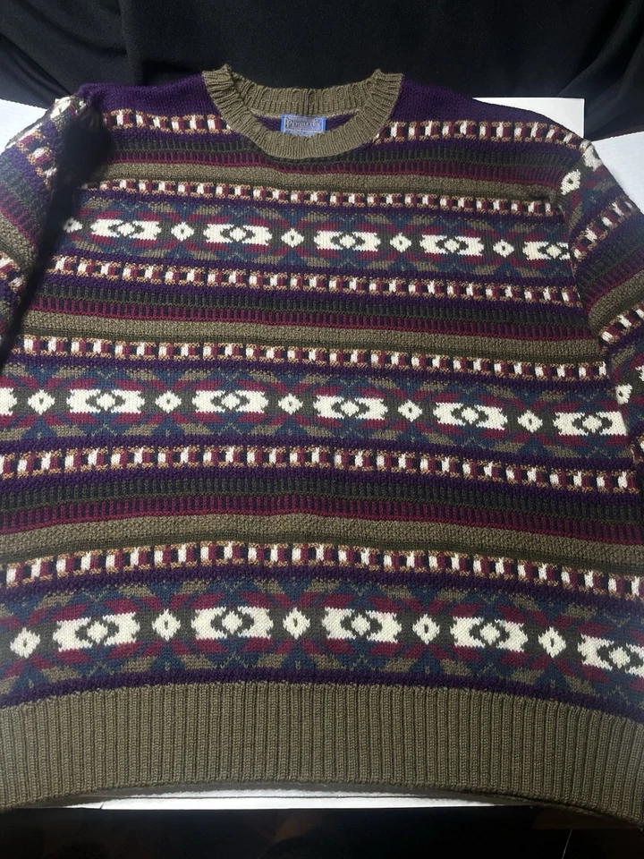 Pendleton Men’s Multicolor 100% Pure Virgin Wool Pullover Sweater Size XL - Image 4 of 4