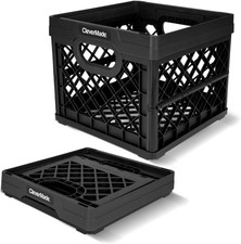 Collapsible Milk Crate 25L 6.6 Gal 50 Lb Heavy Duty Folding Crate Stackable