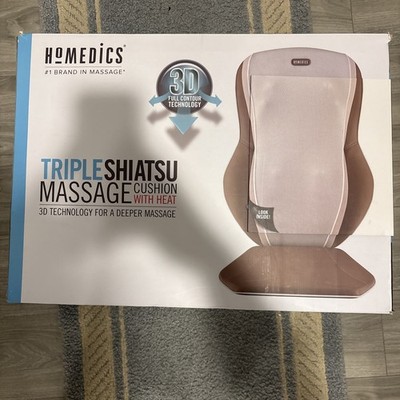 Homedics Shiatsu Back Massager Cushion w Heat 3D Chair Massage Pad Tested Works