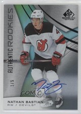 2019-20 SP Game Used Authentic Rookies Black Rainbow 1/5 Nathan Bastian Auto 3x1