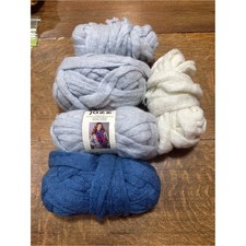 Couture jazz Chunky Yarn lot in Blue, Light Gray Cream