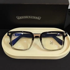 Chrome Style Hearts Scout Flower Gradient Black Frame Glasses Women Men Eyewear