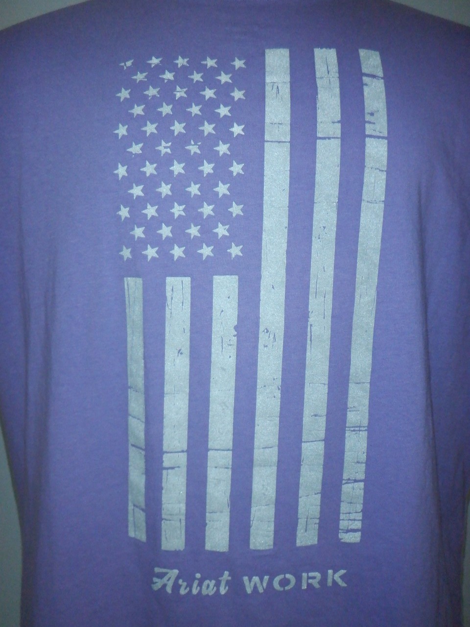 Women's ARIAT REBAR Sz 2XL Purple Short Sleeved V-Neck Cotton Pocket T-Shirt