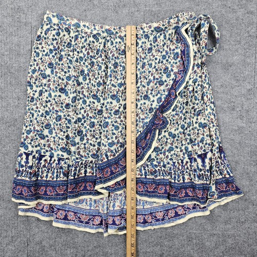 Bila Skirt Womens Large Floral Boho Ruffle Wrap Lightweight Rayon India Y2K - Picture 2 of 6
