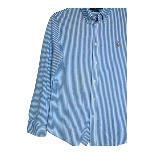 Ralph Lauren Shirt Boys Large Blue Stripe Knit Oxford Long Sleeve Pony L - Picture 4 of 12