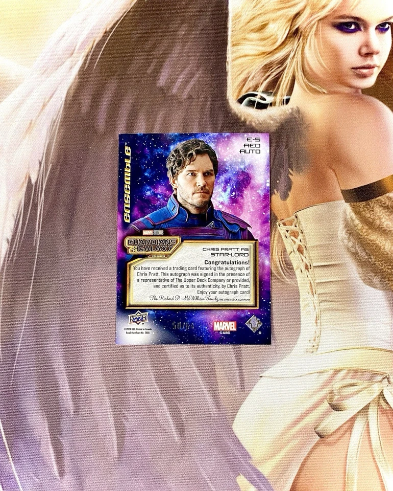 CHRIS PRATT STAR-LORD UD GUARDIANS OF THE GALAXY VOL 3 ENSEMBLE AUTO RED SSP /64 - Image 2 of 4