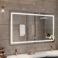 24"x32" LED Bathroom Mirror with Front Lights, Dimmable Vanity Mirror with An...