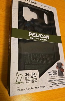 Pelican Voyager Black with Belt Clip for Iphone 17 Pro Max 6.9'' w/ MagSafe