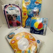 Lot 4 Pool Swim AIDS Intex Inflatable Tube  2 Beach Balls.