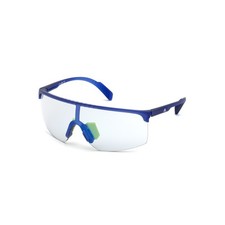Adidas Sport Men's Wrap Shield Mirrored Sunglasses Matte Blue SP0005-91X