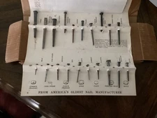 American History Tremont Nail Co Vintage Display Old Fashioned Cut Nails 1819