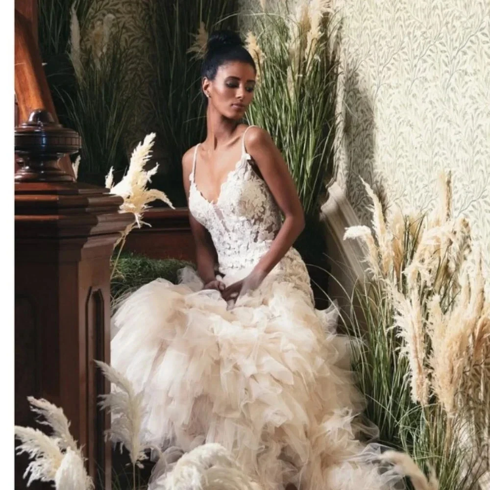 Ruffles Lace Wedding Dresses for sale | eBay