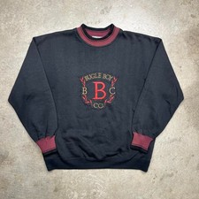 Vintage 90s Bugle Boy crewneck sweatshirt black embroidered Medium