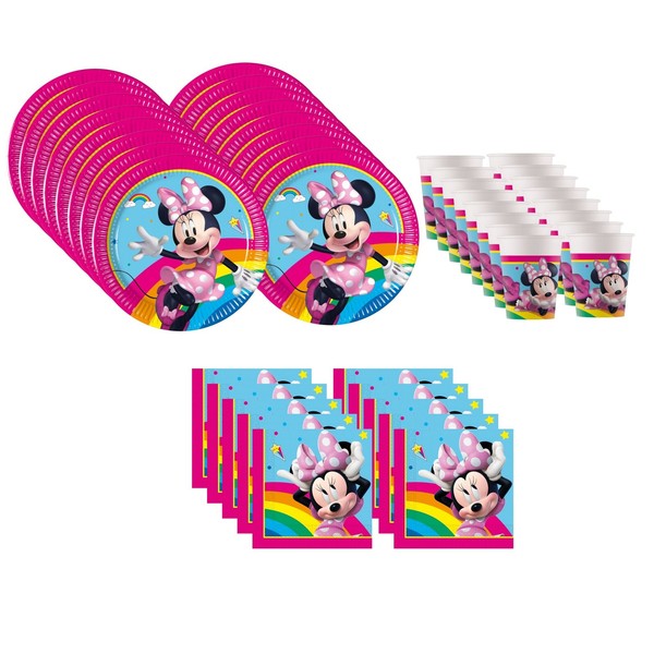 Disney Minnie Maus Partydeko Set Kindergeburtstag 52-Teilig Geschirr Deko-image