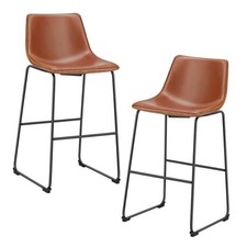26 Inch Counter Height Bar Stools Set of 2, Modern Faux Leather High