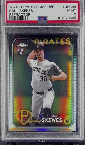 2024 Topps Chrome Update Prism Refractor Paul Skenes #USC88 PSA 9 MINT Rookie RC