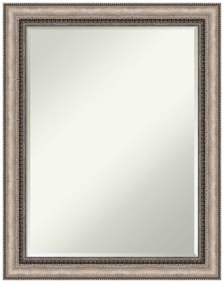 Silver Wall Mirror 28x22 Lyla Ornate Silver Rectangle Bathroom Mirror for Wal...