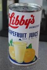 Vintage Libby's Grapefruit Juice Tin Can 6 Fl Oz Empty 3-3/4"
