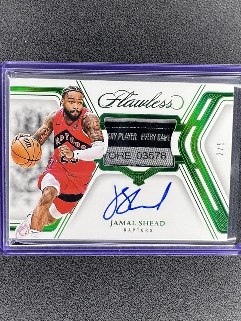 JAMAL SHEAD 2024-25 FLAWLESS RPA ROOKIE SIGNATURE Laundry Tag Emerald RC AUTO /5