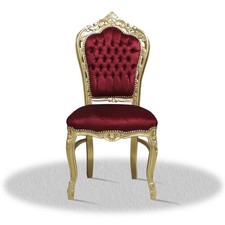 Barockstuhl Stuhl Rot Gold Esszimmer Wohnzimmer Premium Antik Thron
