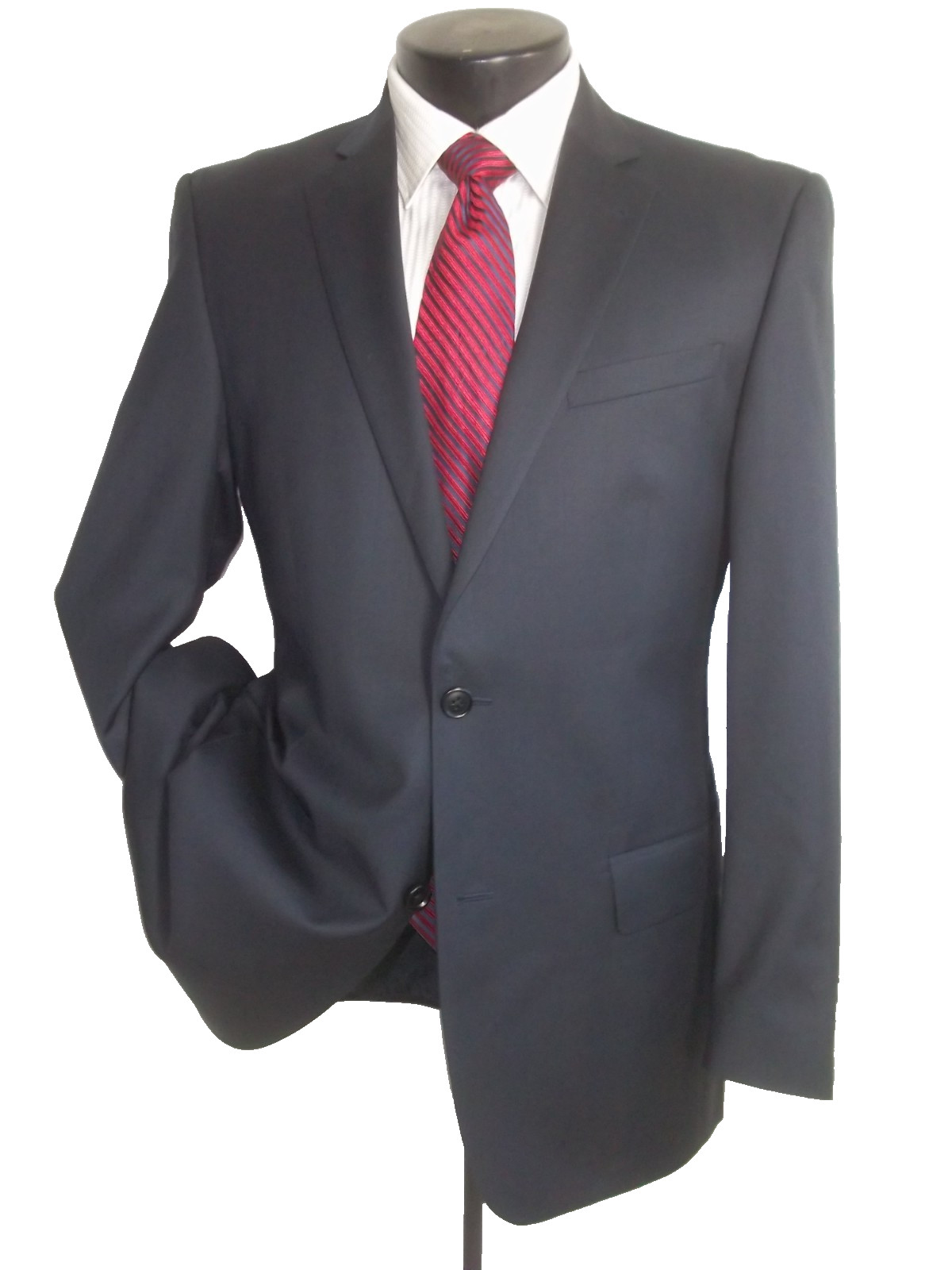 (( John Varvatos solid navy blue 2button side ven… - image 3