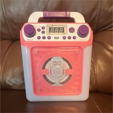 Singing Machine Groove Mini Pink Karaoke System Bluetooth HDMI Mic Lights