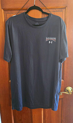 Under Armour Freedom Men's Black Graphic Tee 2XL Loose Crew Neck Short Sleeve
