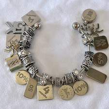 Lot of Weight Watcher Loss Milestone Award Charms on Keyring w Spacers 5 10