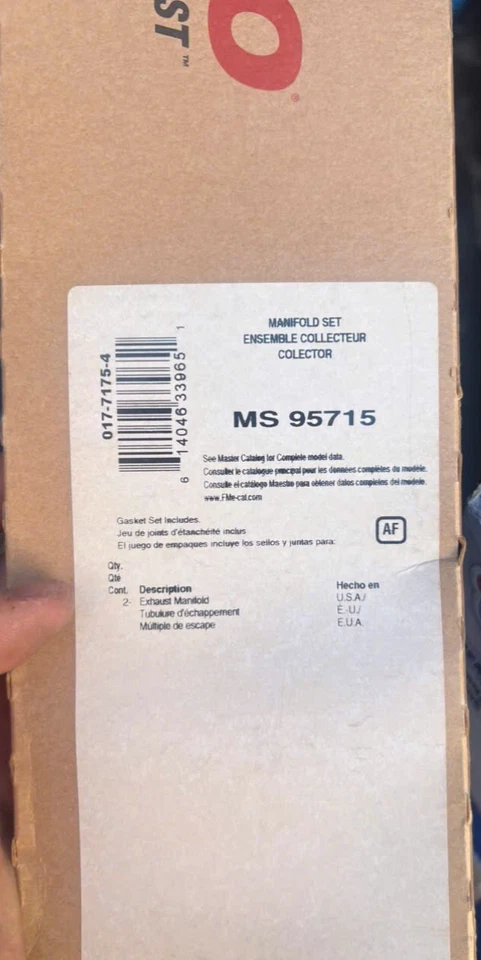 Juego de juntas de colector de escape Fel-Pro MS95715 Ford Jaguar Mazda 2,5 L 3,0 L V6 Foto 2 de 2