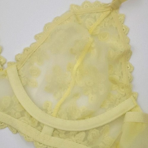 Free People Women's 36B Veronica Lace Underwire Bra Light Yellow - Picture 9 of 13