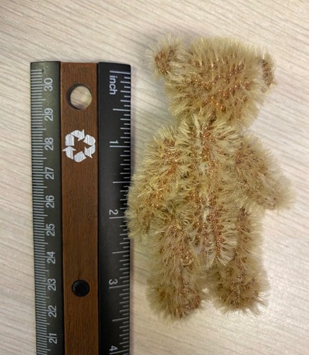 World Of Miniature Bears By Theresa Yang 3.25" Mohair Bear Tan #1087-Tan - Picture 4 of 5