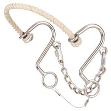 Kelly Silver Star Stainless steel 'S' HACK WITH ROPE NOSE Western hackamore bit