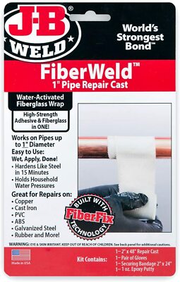 JB Weld 38248 FiberWeld 1'' Pipe Repair Cast FiberGlass Pipe Repair Cast