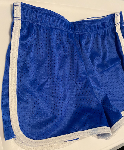 Justice Girls Blue Mesh Shorts Size 12 White Trim Summer Everyday Wear Athletic - Picture 5 of 17