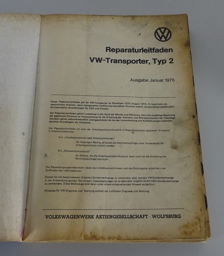 Manual de Taller / Guía de Reparación VW Bus - Transporter/T2/T2b De 1975 - Imagen 2 de 10