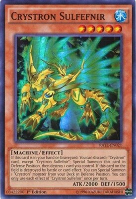 *** CRYSTRON SULFEFNIR *** SUPER RARE 1ST EDITION RATE-EN021 YUGIOH!