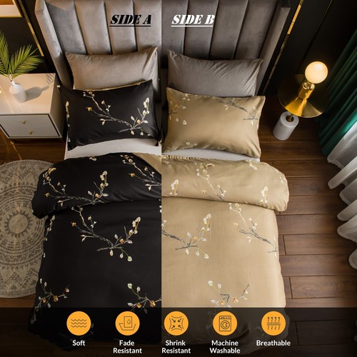 Bettbezug Set Wende Bettwäsche Set King Size Bettdecke Steppbezug Double Single - Bild 41 von 81