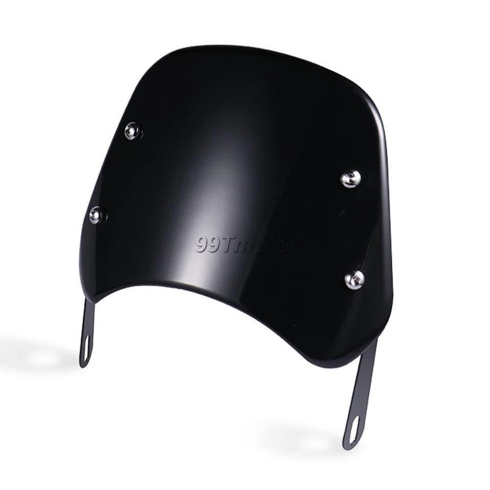 Universal 5-7" Round Headlight Fairing Windshield Windscreen For Yamaha Honda Foto 4 de 4