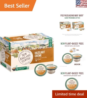 Sustainable Hazelnut Crème Medium Roast Coffee Pods - 12 Single Serve Packs