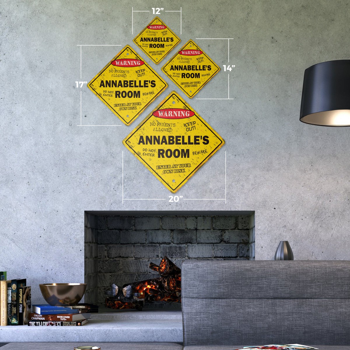 Annabelles Room Plastic Sign Vintage Crossing Xing kids bedroom