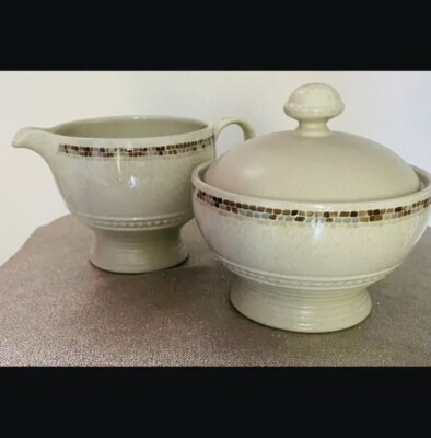 Mikasa Stonecraft Sugar and Creamer Ser