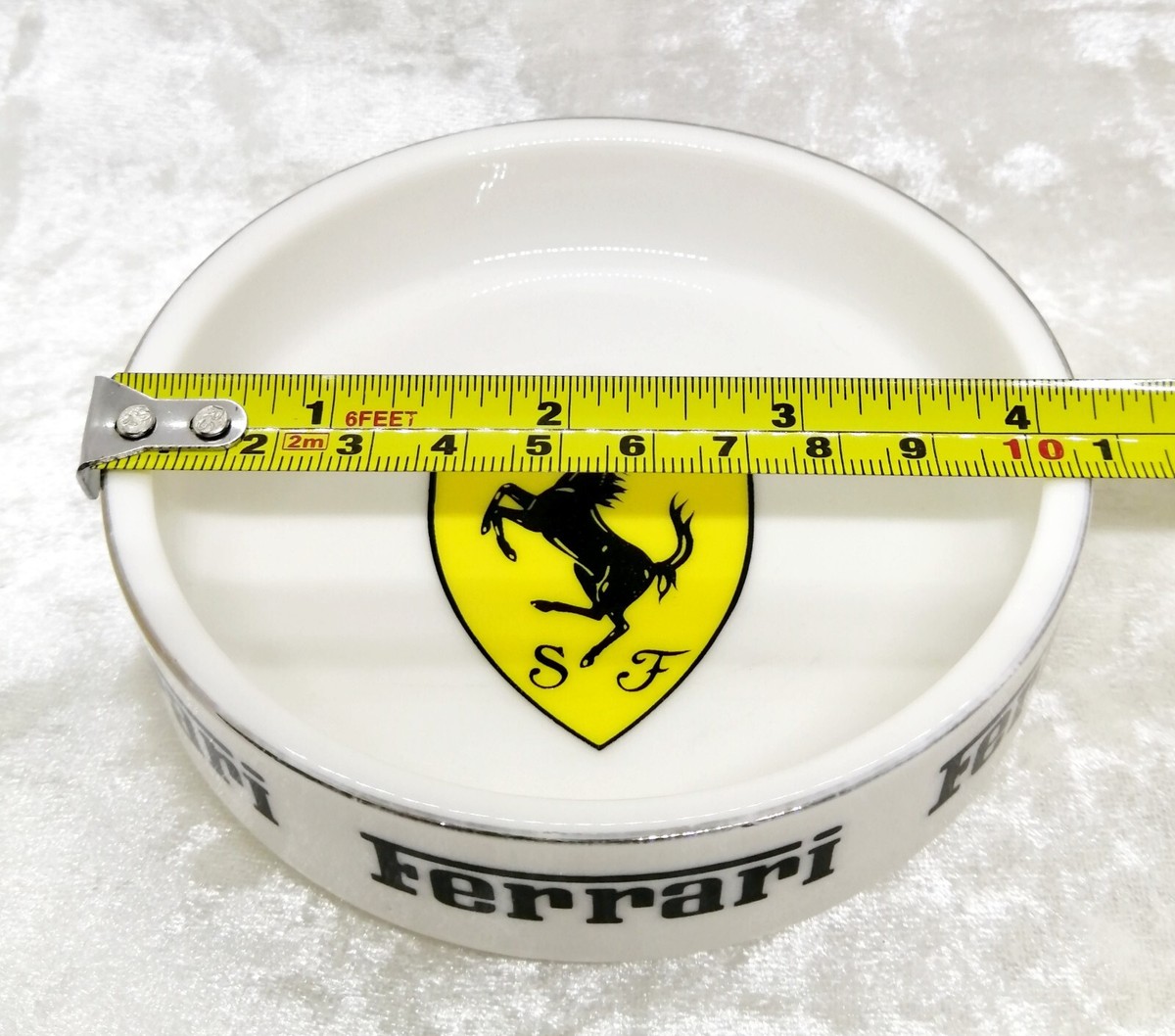 Ferrari pottery Ashtray Car Accessories tray case Logo White | eBay