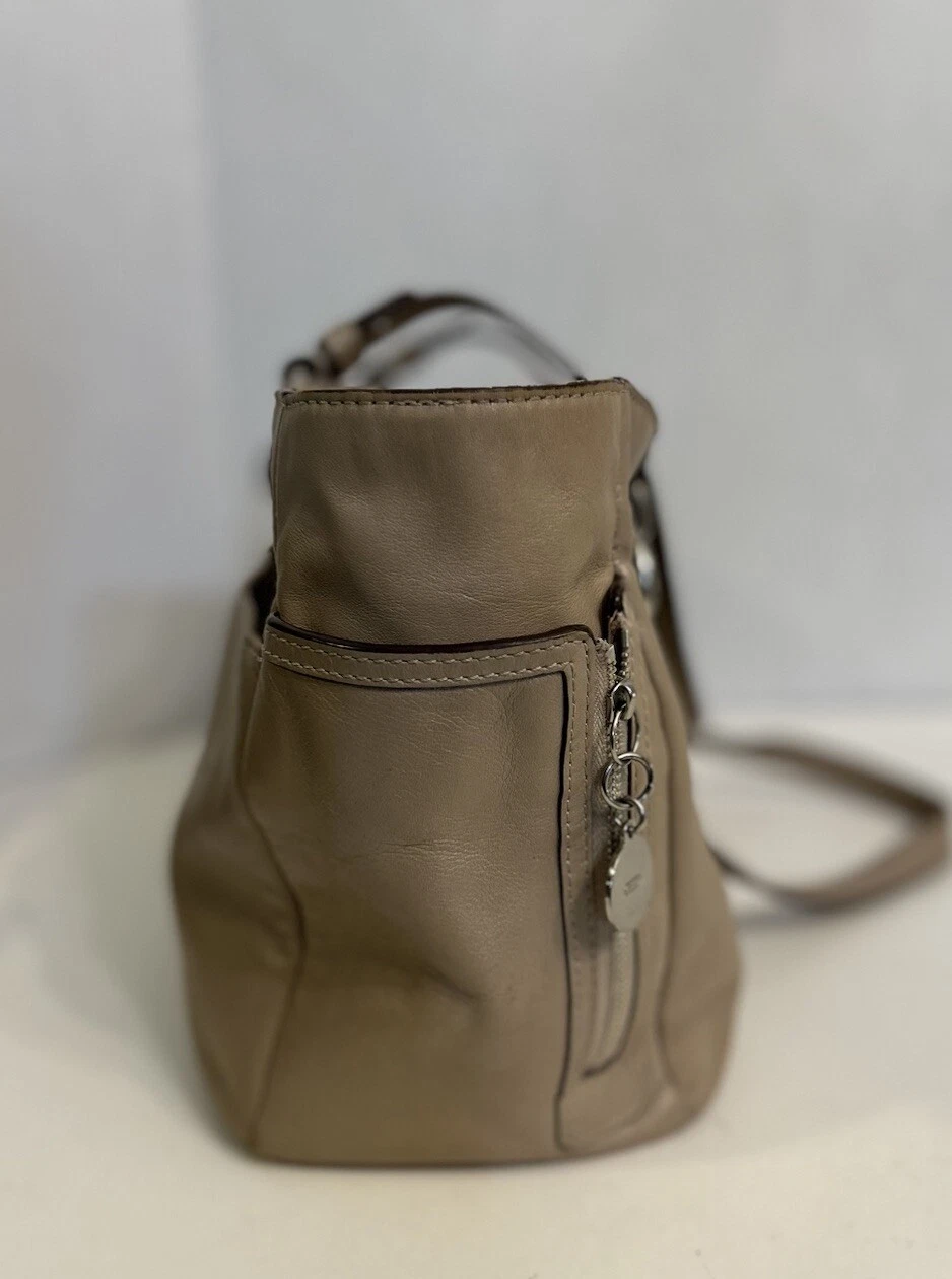 Borsa Coach F19252 rosa perla marrone pelle galleria tote bag borsetta chiusura zip