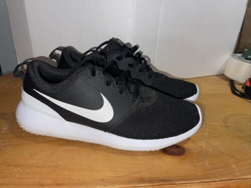 Nike roshe G jr golf shoes black / white size 7Y NWB - Afbeelding 1 van 6