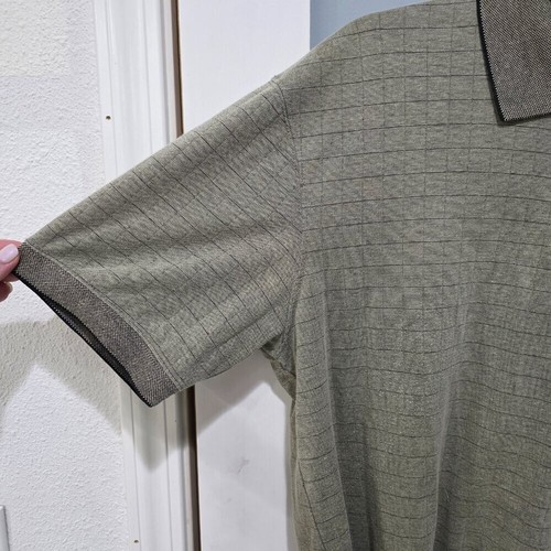 Haggar Men’s Polo Shirt Olive Green Textured Collared Short Sleeve Size M - Picture 3 of 4