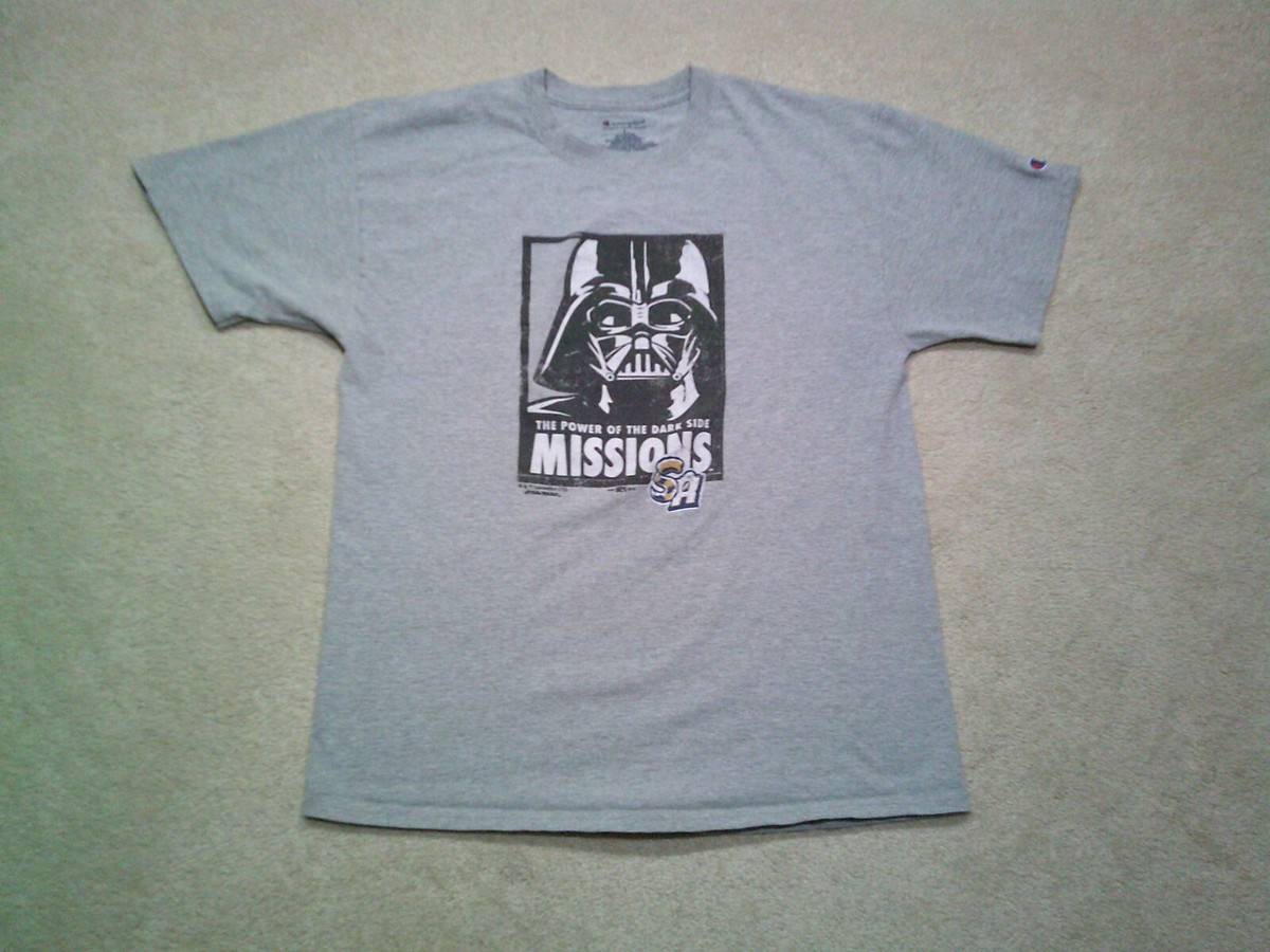 San Antonio Missions Star Wars T Shirt Mens Large Gray Darth Vader