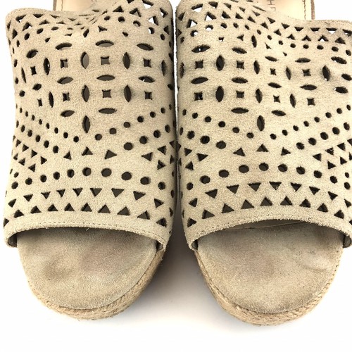 Sandalias de cuña para mujer Marc Fisher Hasina talla 10, de gamuza perforada, correa al tobillo, yute - Imagen 6 de 12